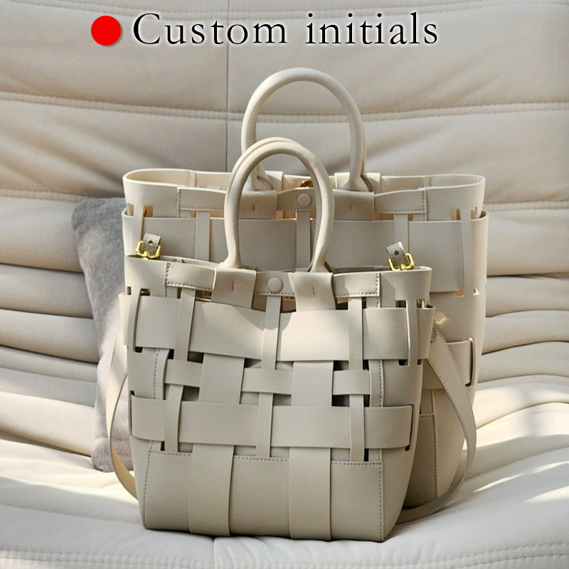 Women Bags On Sale - Custom Initials Genuine Leather Tote Bags