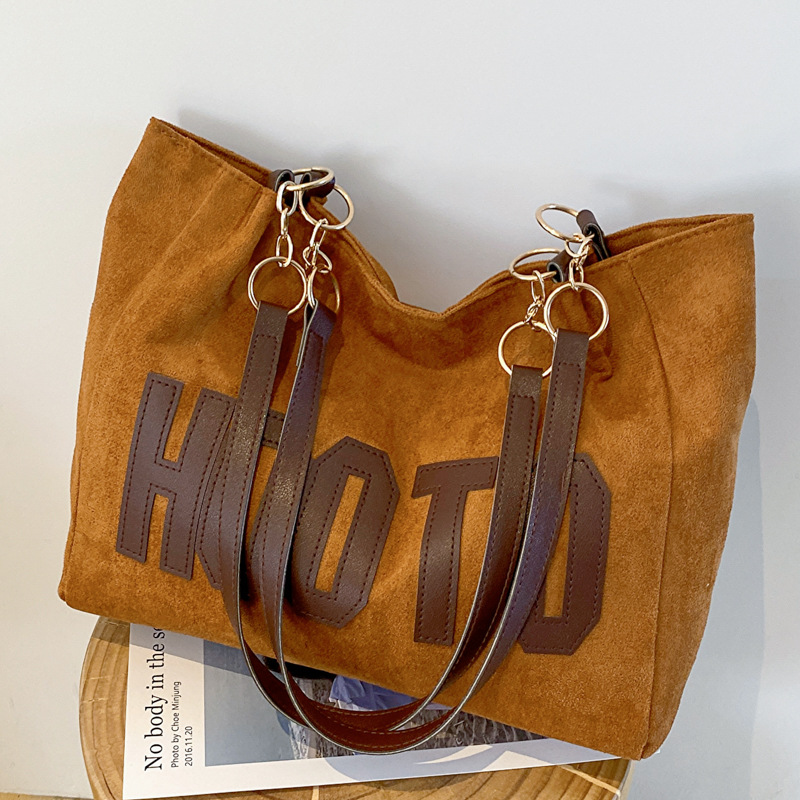 Women Hand Bags For Office - Solid Color Shoulder Bag, Trendy Letters
