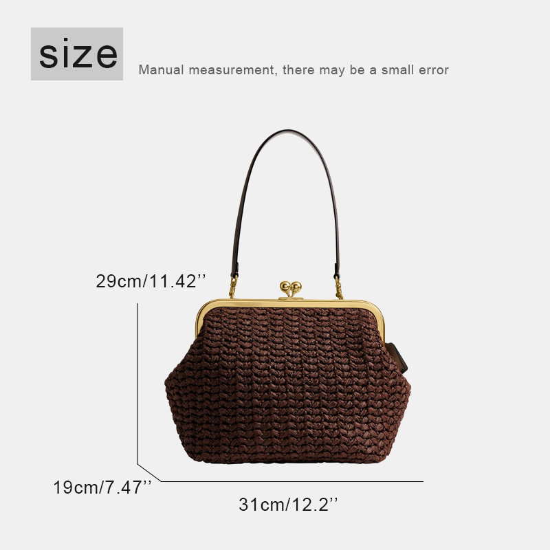 Hand-Woven Kisslock Frame Shou - Women'S Raffia Bags review and price