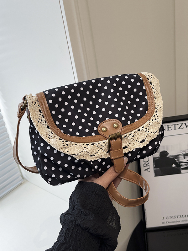 Retro Polka Dot Lace Trim Canv - Women'S Young Bags review and price